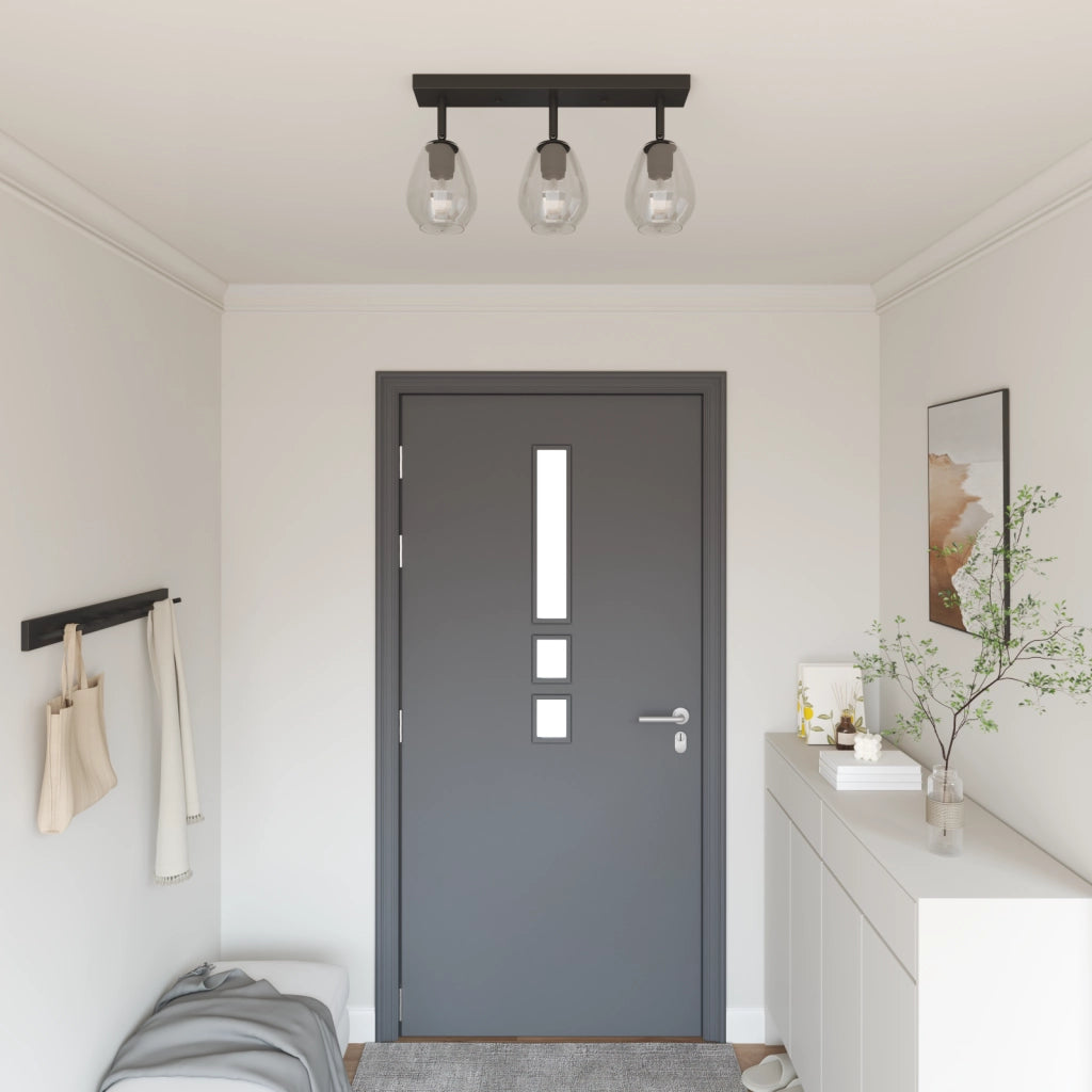 Faretti da soffitto con paralume in vetro regolabile in antracite, E27