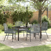 Set da Pranzo per Giardino con cuscino 5 pcs Grigio polyrattan 3380886