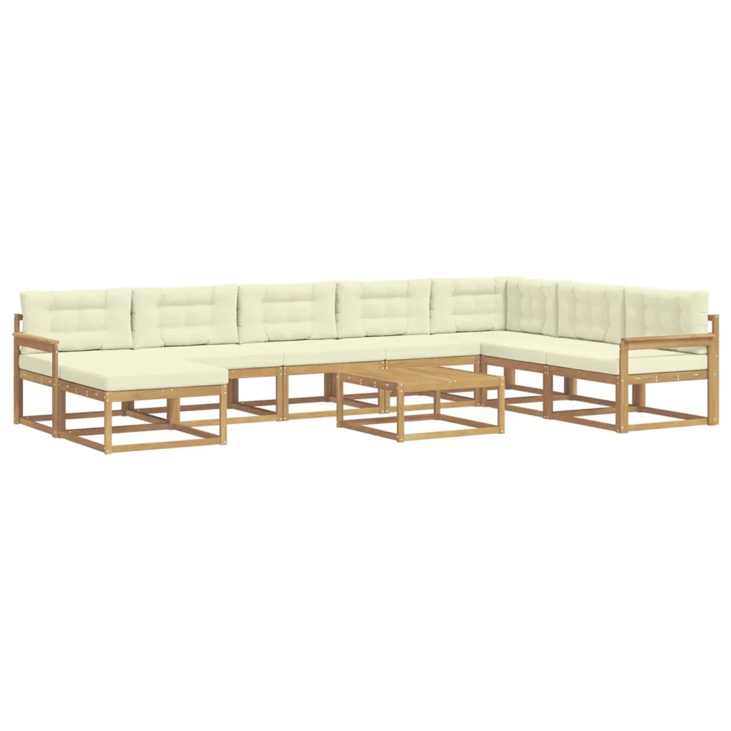 Set di divani da esterno 9 pz Bianco e Crema 3386889