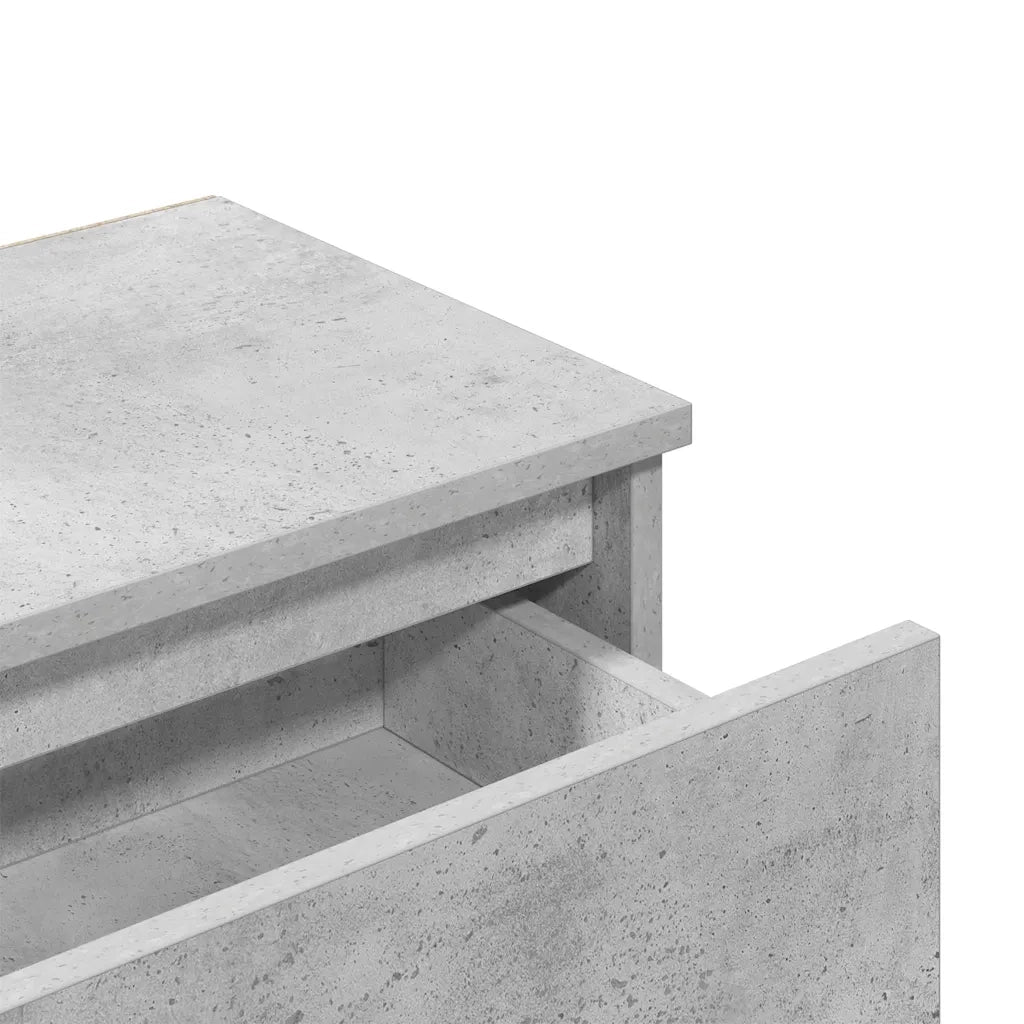 Comodino-Tavolino da notte Grigio Cemento 40x30x39 cm in Legno Multistrato