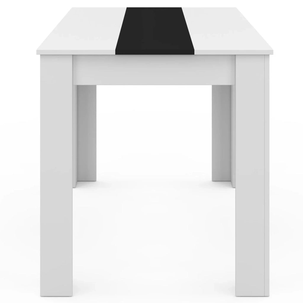 IDMarket - ROZY Tavolo da pranzo rettangolare per 4 persone bianco e nero 110 cm
