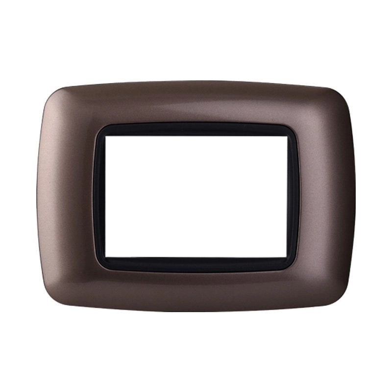 Placca Plastica Bombata Serie Space 3P Colore Bronzo Compatibile Con Bticino Living International