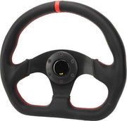 Fascia di Sterzo D-type per Auto in Pelle Sportiva - Universale - Nero - Adatto a Molti Modelli.