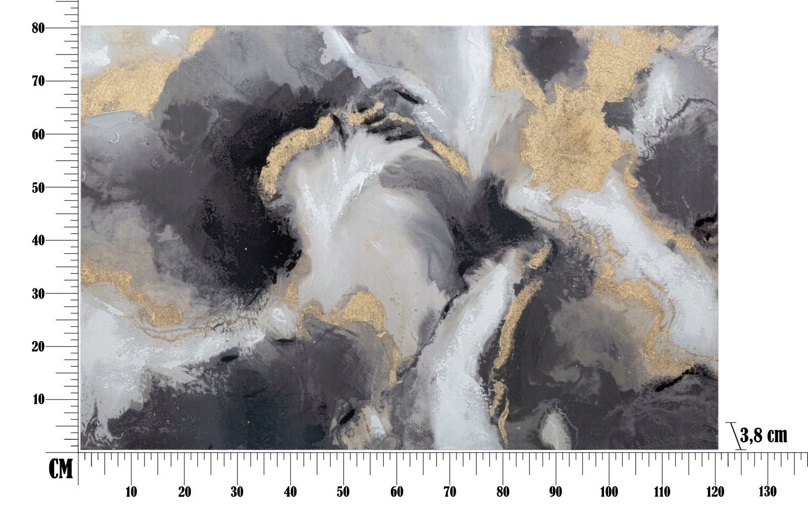 Dipinto su Tela Richy 120x3,8x80 cm in Legno di Pino e Canvas Multicolor