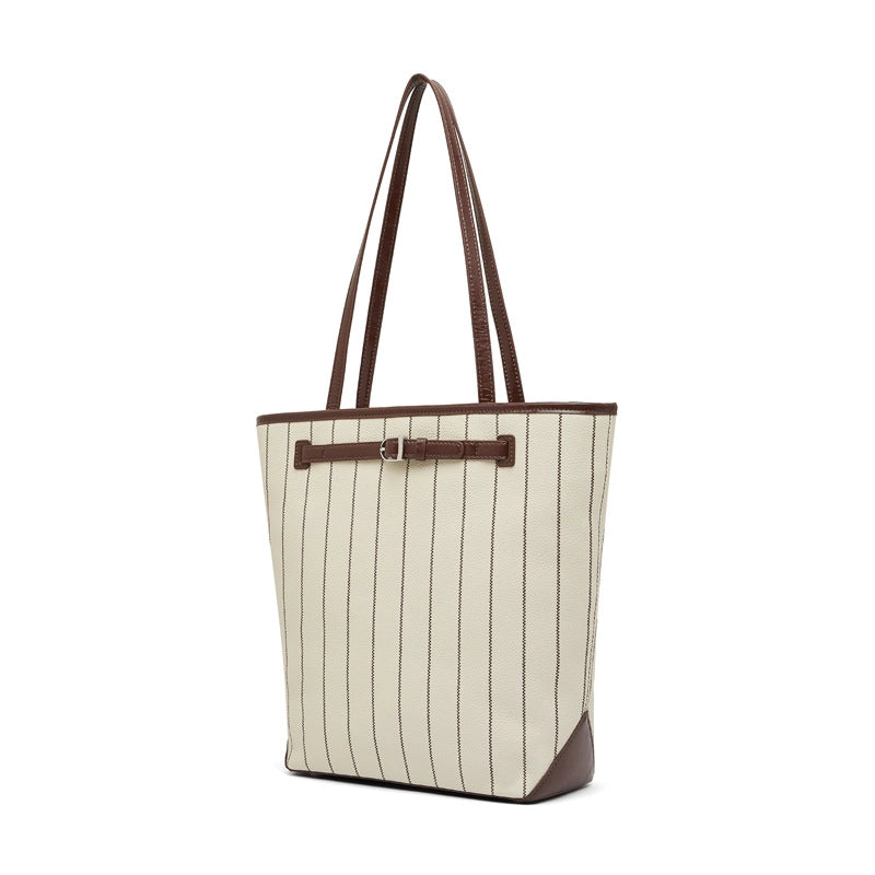 Borsa tote Lazy Style in vera pelle bianca