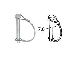 Spinotto per motozappa A~ 8mm L 70mm Cermag 50171 peso 0.042 kg