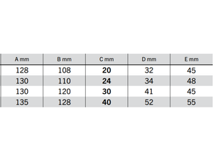 Piantone per chiusure a blocco A~ 20-40mm Cermag L 128-135mm, H 108-128mm - 24 mm