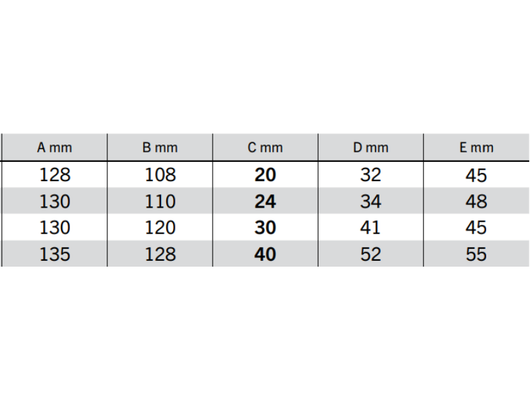 Piantone per chiusure a blocco A~ 20-40mm Cermag L 128-135mm, H 108-128mm - 24 mm