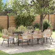 Set da Pranzo per Giardino con cuscino 9 pcs Marrone polyrattan 3380882