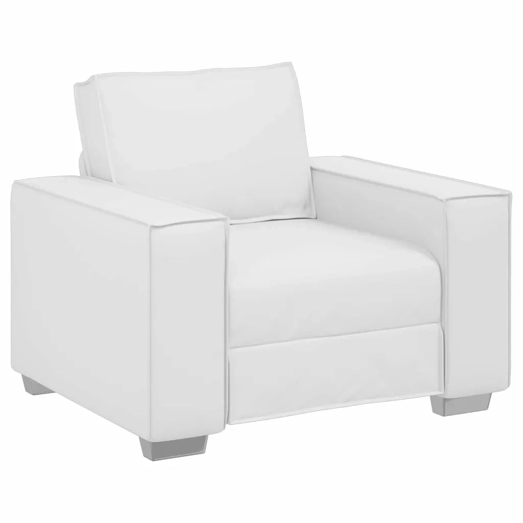 Divano Sedia-Poltrona Sofa Bianco 100 cm Pelle Sintetica