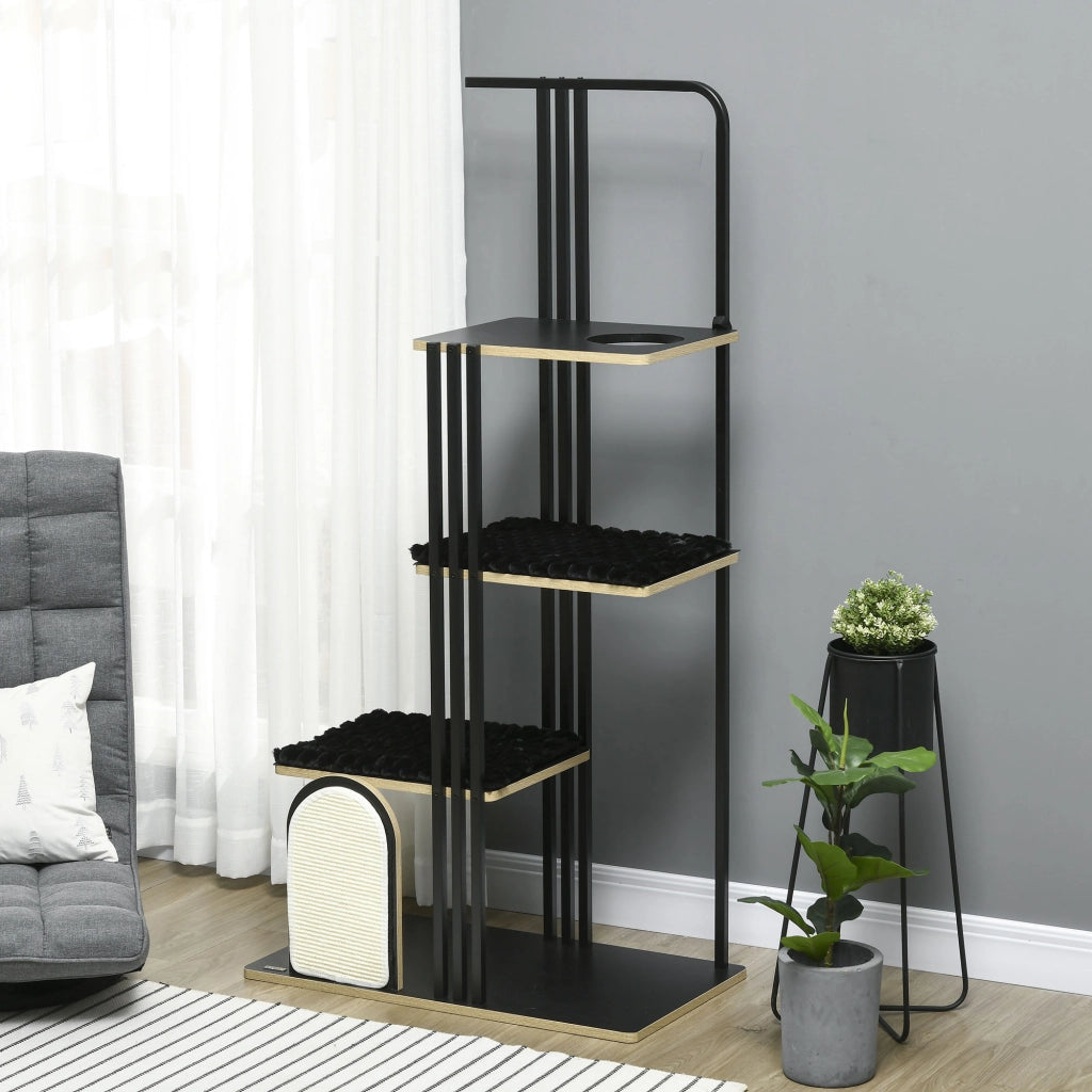 Tiragraffi per Gatti con Cuscini ¨C zephmum ¨C Grigio/Nero, Acciaio, 85x48x170 cm