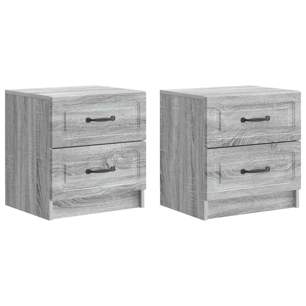 Set di 2 Comodini | Armadio da Notte | Mobiletto da notte Grigio Sonoma 43 x 34,5 x 44,5 cm