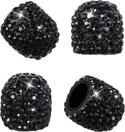 Quattro pezzi di copricapotto a ventile con strass scintillante, manufatti a mano, neri - Accessori in bling per veicoli commerciali, biciclette e motociclette, impermeabili