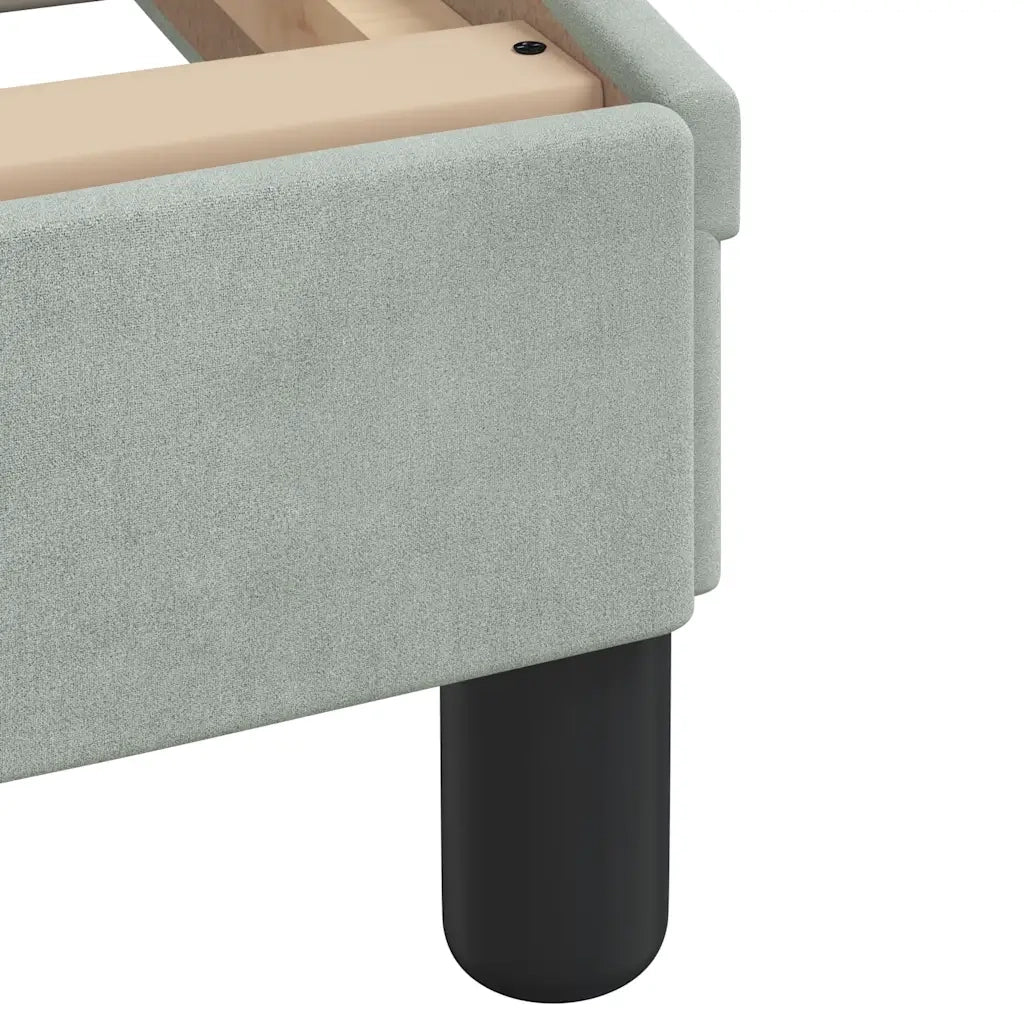 Giroletto senza Materasso Grigio Chiaro 100x200 cm Velluto