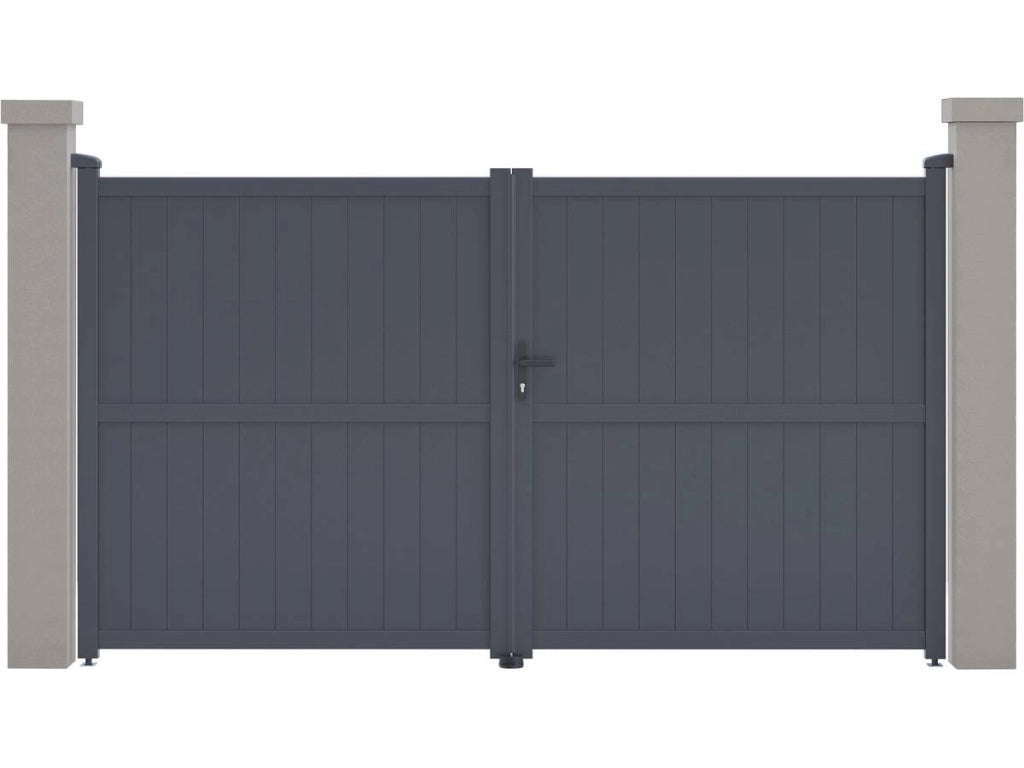 Cancello in alluminio "Maurice" - 299,5 x 155,9 cm - Grigio