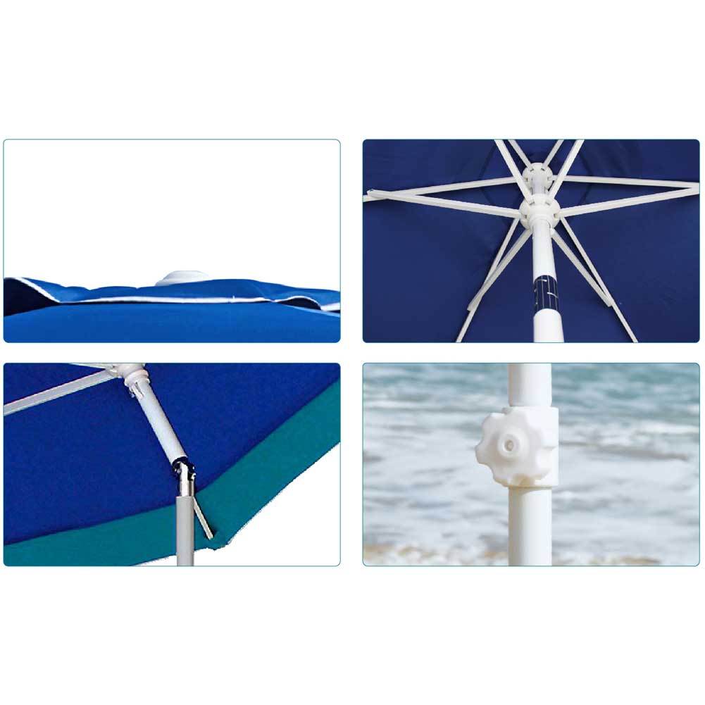 Ombrellone Mare Spiaggia Giardino Acciaio Grande 210cm con Custodia Bicolore