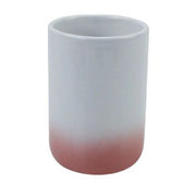 Trade Shop - Bicchiere Porta Spazzolini Dentifricio Bianco Rosa Arredo Bagno Accessori 59907 -