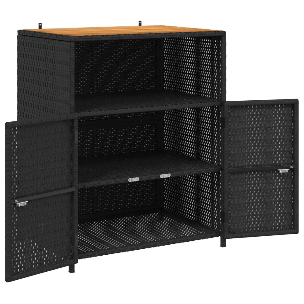 Armadietto Nero 70 x 50 x 87 cm Poliestere e Rattan Roly 42026912