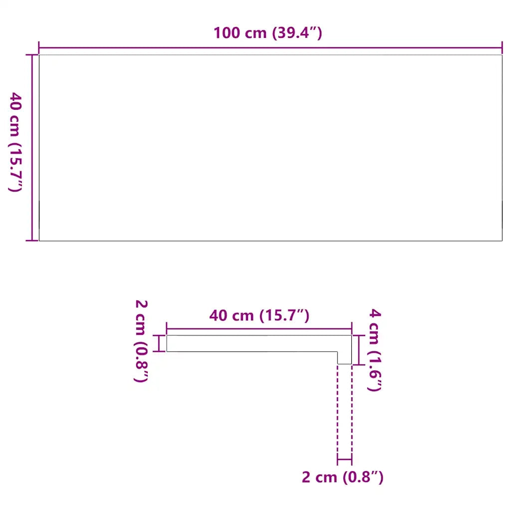 Davanzali 2 pz Marrone Scuro 100x40x2 cm Legno Massello Rovere
