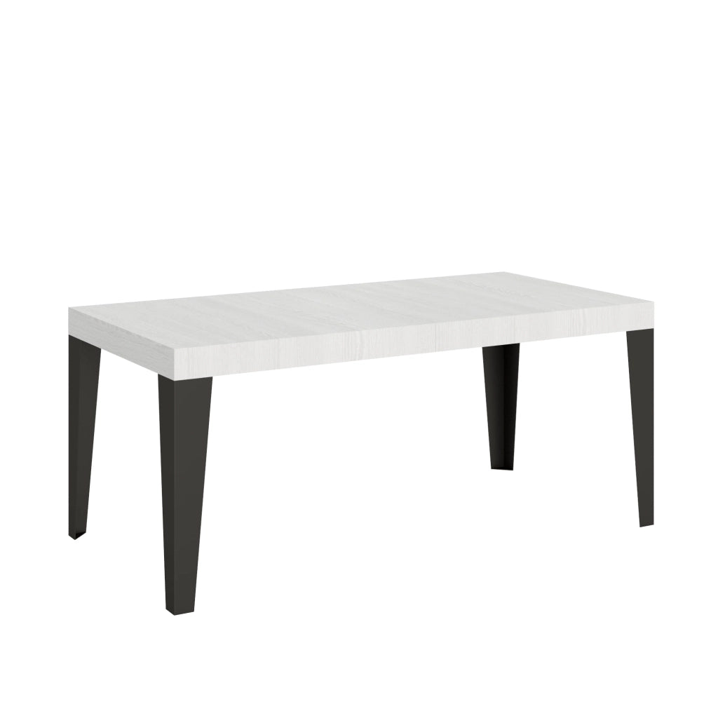 Tavolo Allungabile 200-460x90x77 cm Flame Bianco Frassino Telaio Antracite