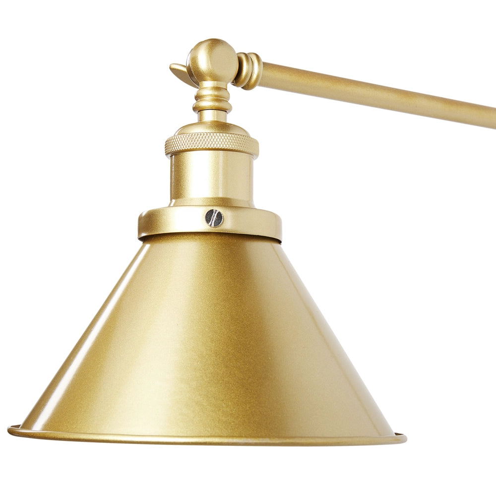 Set di 2 lampade da parete in metallo oro Braccio Orientabile stile Industriale