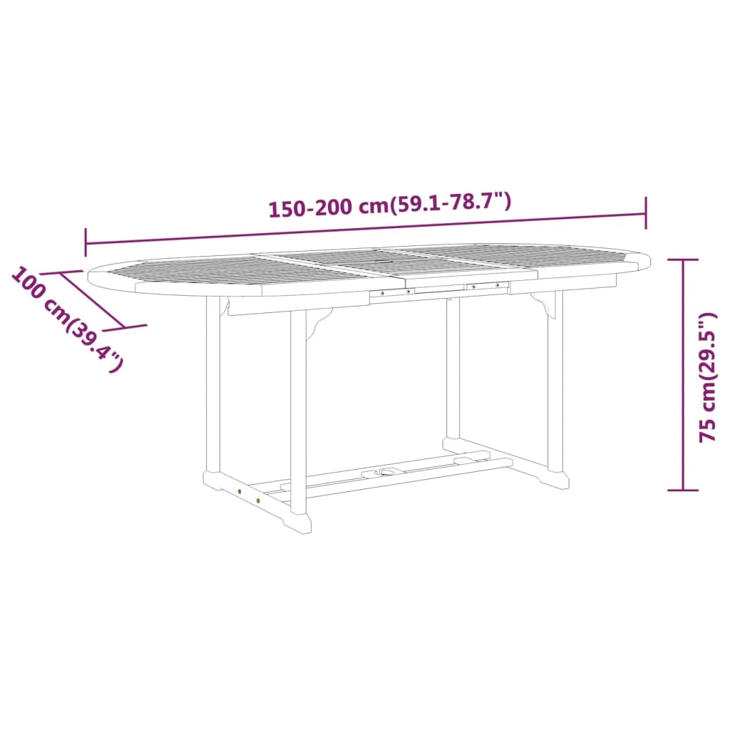 Set da pranzo per esterni/mobili da giardino da 7 pezzi in legno massello di eucalipto 02_0014340