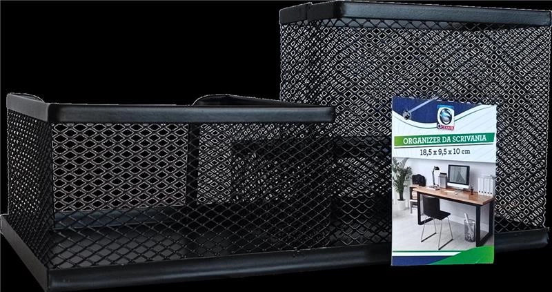 ORGANIZER OFFICE DA SCRIVANIA 18,5X9,5X10 CM IN METALLO COLR NERO