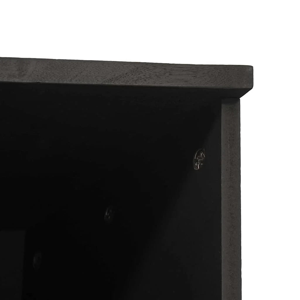 Mobiletto da bagno moderno con cassetto 38 x 33 x 160 cm design elegante e raffinato in legno di mango nero 02_0057897
