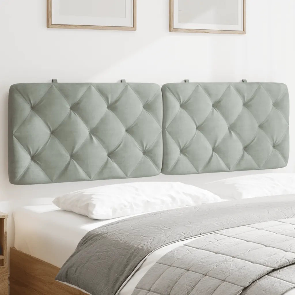 Cuscino Testiera Grigio Chiaro 160 cm in Velluto CFW6460718
