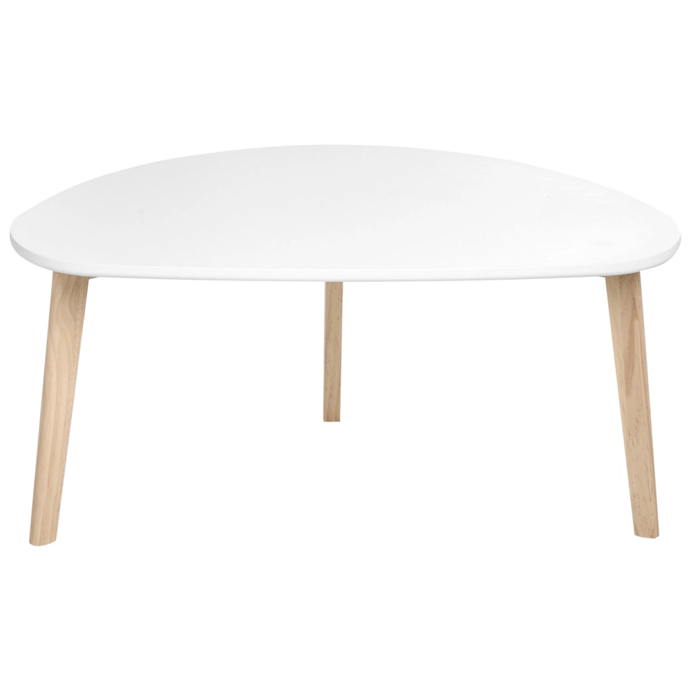 Set di 2 tavolini da caffè gambe in legno di pino piano in MDF stile scandinavo MDF bianco