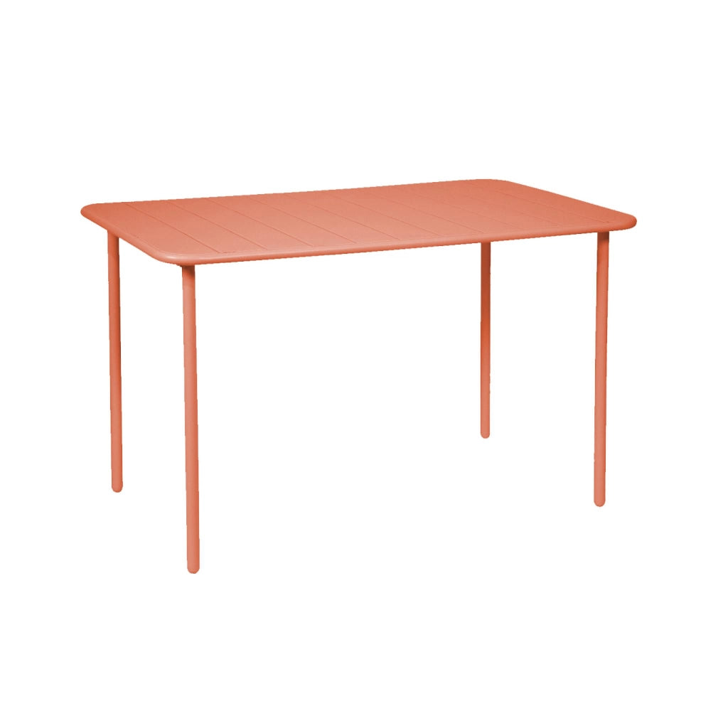 Tavolo da giardino in acciaio, 4 posti, 120cm, rosa tostato