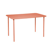 Tavolo da giardino in acciaio, 4 posti, 120cm, rosa tostato