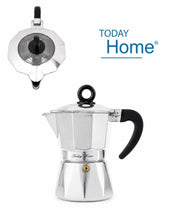 Macchinetta Caffè Caffettiera in Alluminio + Ricambio 3 Tazze