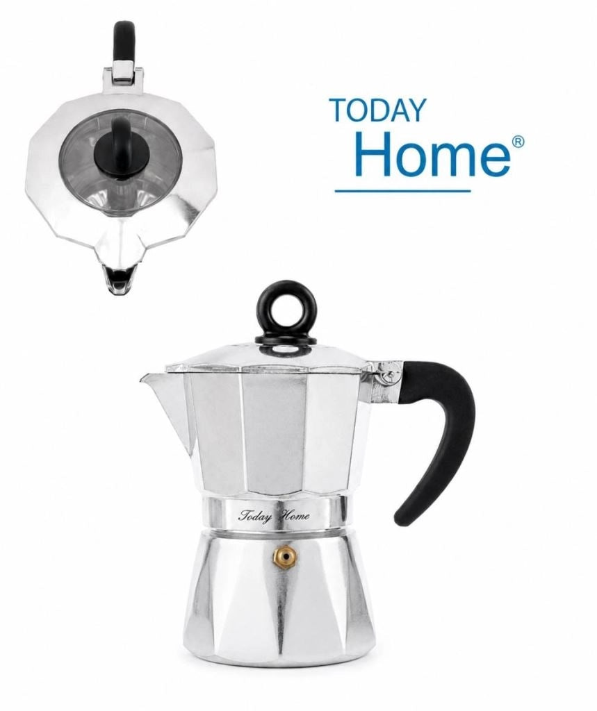 Macchinetta Caffè Caffettiera in Alluminio + Ricambio 3 Tazze