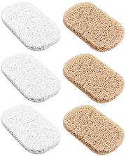 Set di assorbenti per sapone da 6 pezzi - Tessuto multidirezionale - Materiale duraturo - Buon flusso - Bianco/terra - Per sapone in vasca o doccia - Assorbenti per sapone risparmiatore
