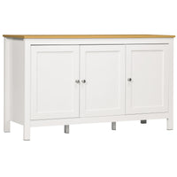 Credenza Mobile con 3 Porte e Piano in Legno Chiaro 120x40x70 cm Bianco