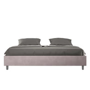 BS COM Letto senza rete imbottito 180x200 microfibra glicine