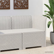 Divano da Giardino a 1 Posto Aspetto Rattan PP Bianco 8011814