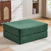 Pouf pieghevole convertibile in divano letto singolo in velluto a coste verde smeraldo