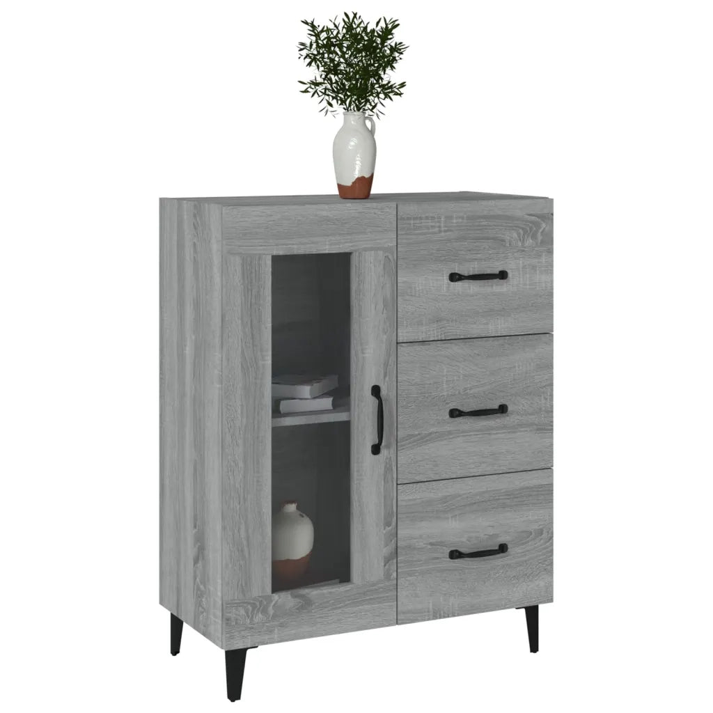 Credenza Grigio Sonoma 69,5x34x90 cm in Legno Multistrato