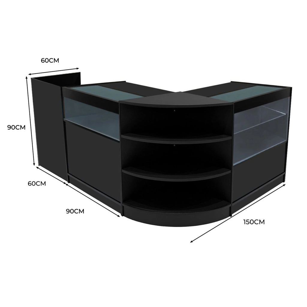 Set Banconi Nero Europa LED B900 C900 LM60 TB60 con Serrature e Vetrina
