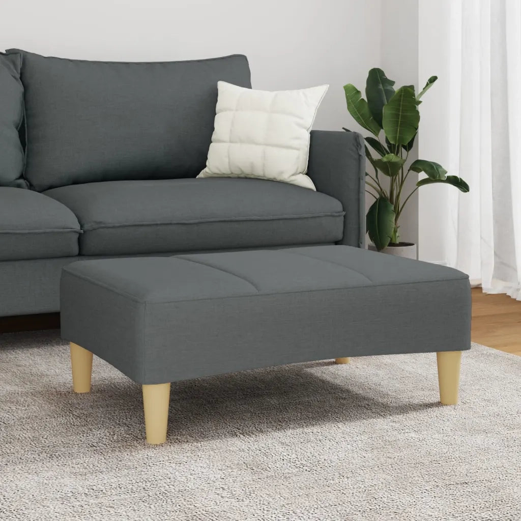 Poggiapiedi Grigio Scuro 77x55x31 cm in Tessuto