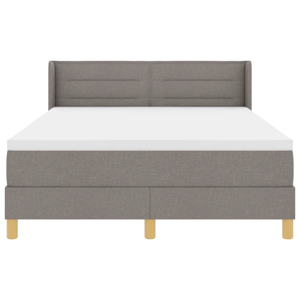 Letto con Box Spring e Materasso Tortora 140x190 cm Tessuto