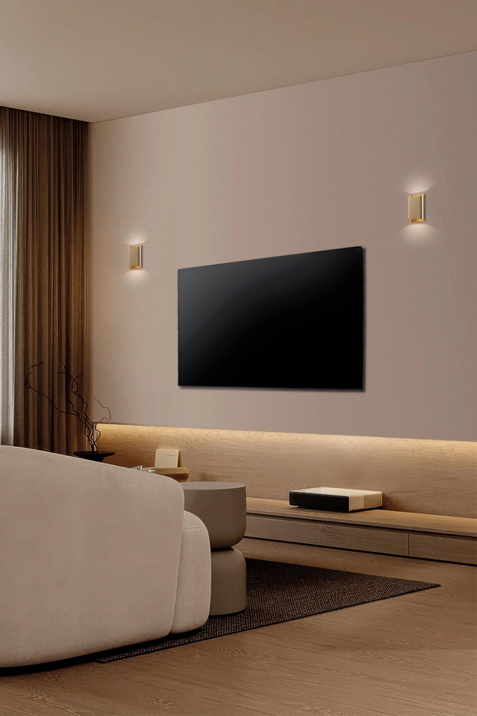 PLAK Applique a Parete LED 14W IP65 Biemissione 3000K CRI90 in Metallo Finitura Oro - Illuminazione di Design per Interni Rossini Group