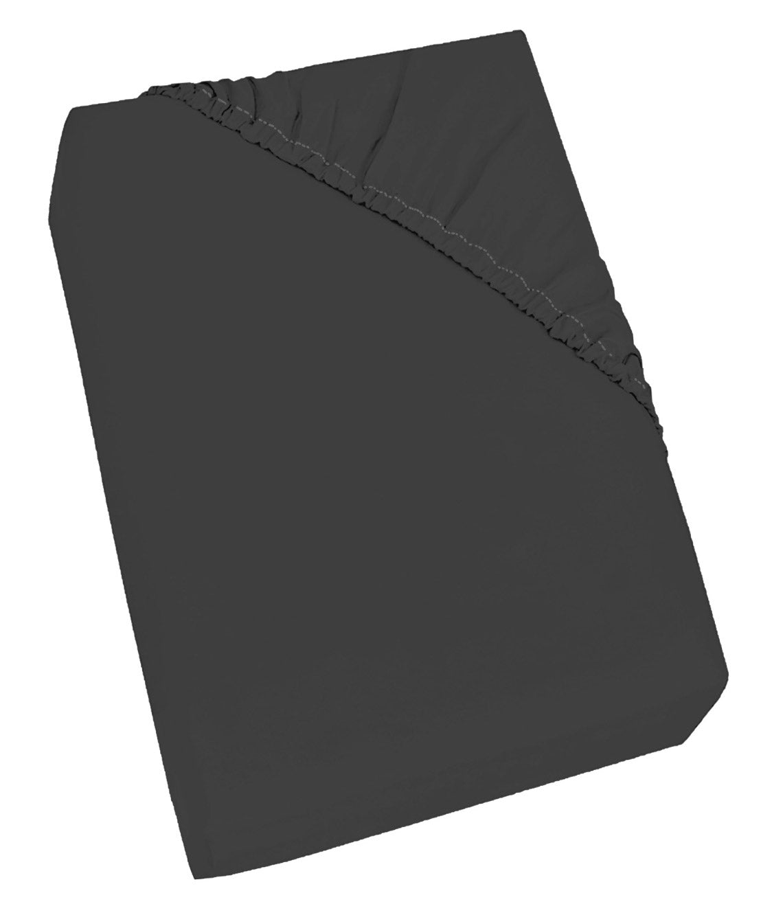 Lenzuolo Sotto Singolo con Angoli ed Elastico Tinta Unita Grigio Scuro