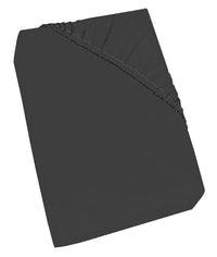 Lenzuolo Sotto Singolo con Angoli ed Elastico Tinta Unita Grigio Scuro