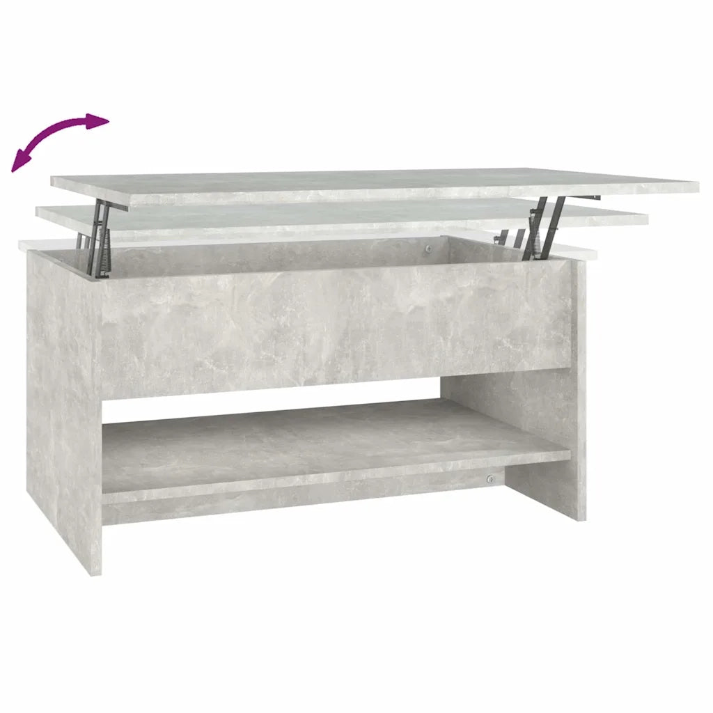 Tavolino da Salotto Grigio Cemento 80x50x40cm Legno Multistrato cod mxl 19859