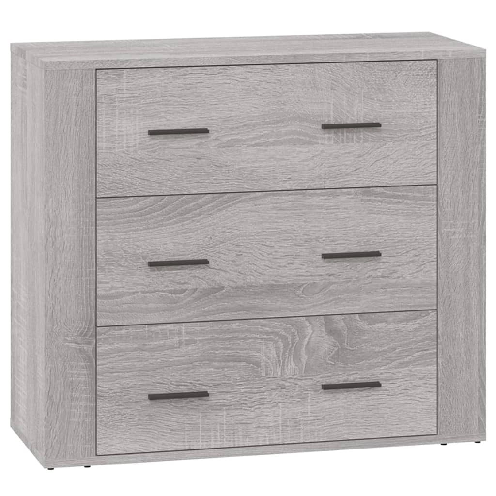 Buffet credenza cassettiera armadio mobile contenitore organizer per cucina soggiorno salotti 3 pezzi legno ingegnerizzato Sonoma grigio 02_0037187