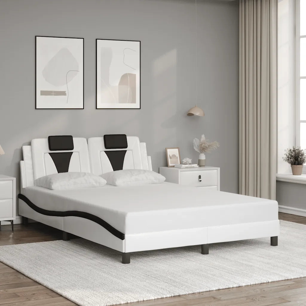 Giroletto Viana senza Materasso Nero e Bianco 140x200 cm in Similpelle 3208102