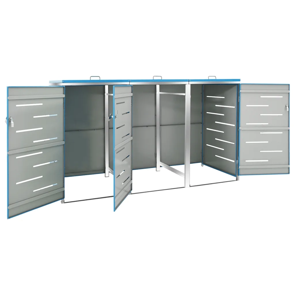 Copribidone per Spazzatura Triplo 207x77,5x115 cm Acciaio Inox cod mxl 51609